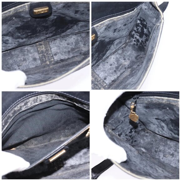 GUCCI GG Canvas Shoulder Bag Black Gold Auth - Picture 16 of 16